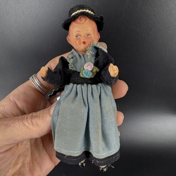 Vintage 4.5" Tall Ceramic German Dolls Boys and Girl Lot of 3 - Picture 12 of 15